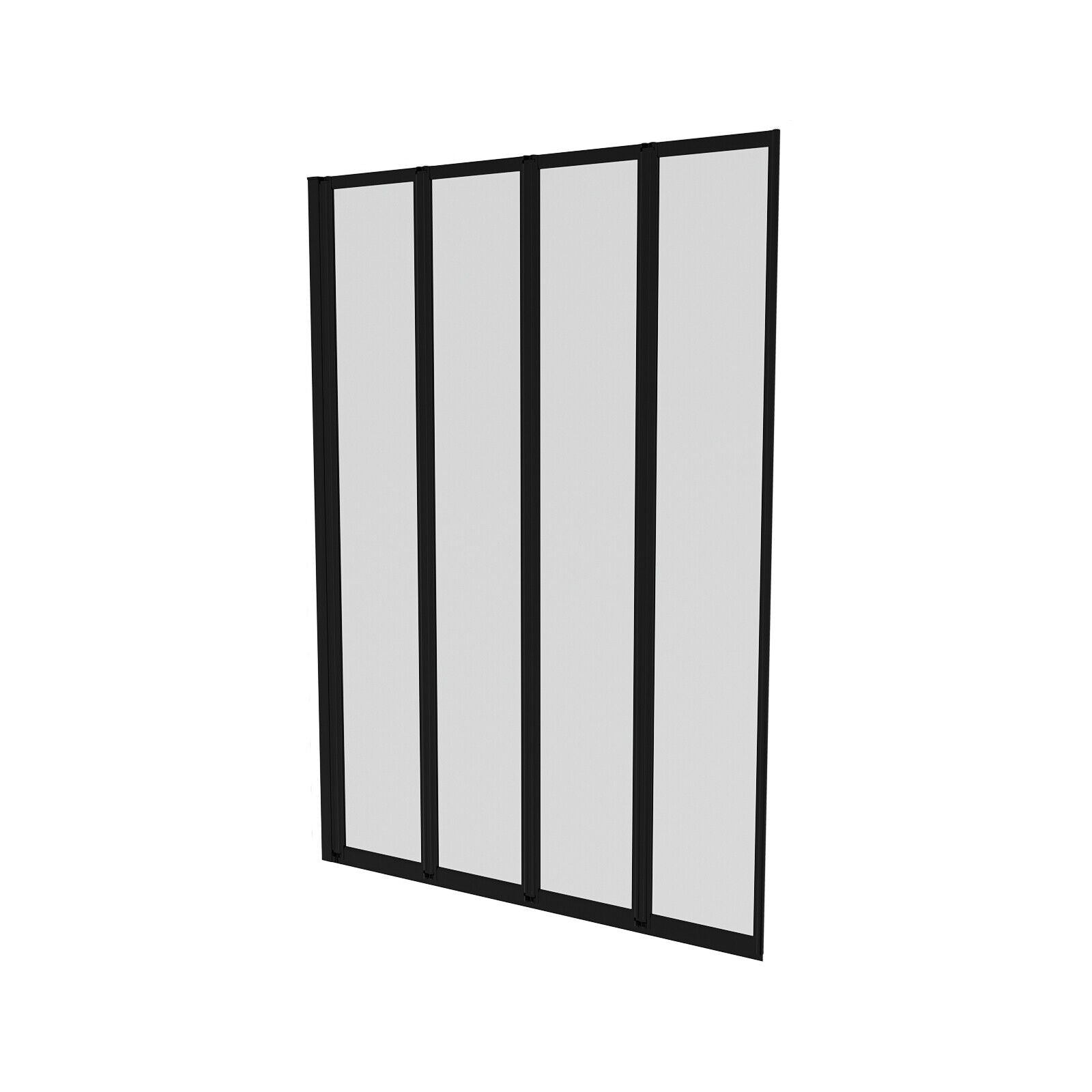 Nes Home 1100Mm 4 Fold Bath Shower Screen Matt Black Frame