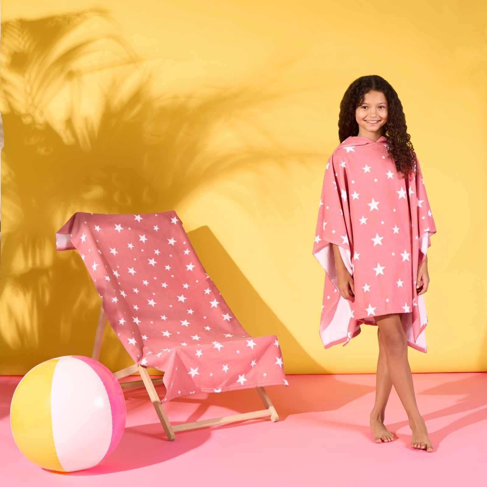 Kids Poncho Beach Towel Hooded Quick Dry Microfibre Holiday Swimming Absorbent