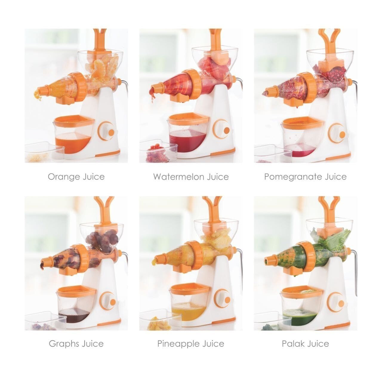 Manual Juicer Fruits & Vegetable Juicer with Steel Handle Green