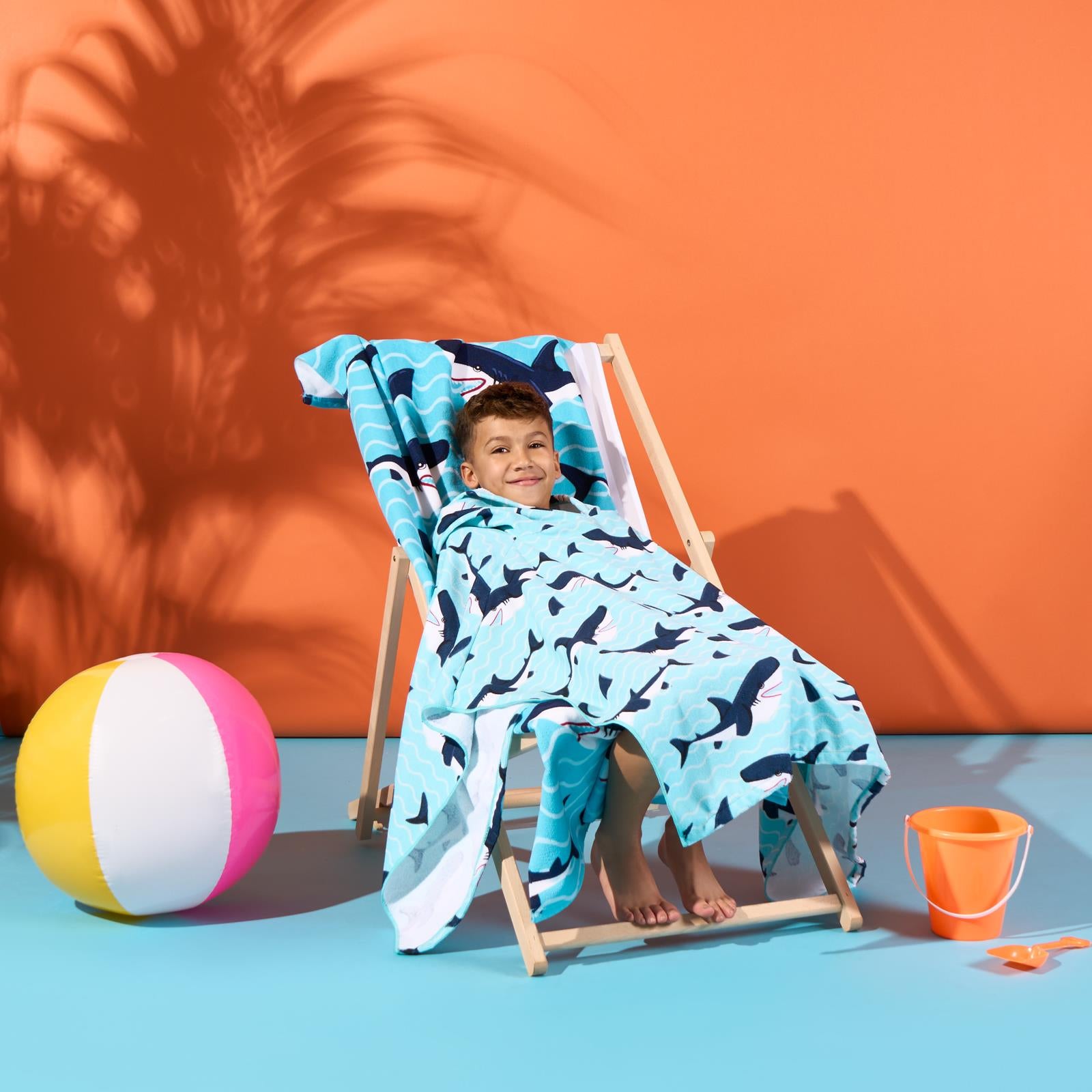 Kids Poncho Beach Towel Hooded Quick Dry Microfibre Holiday Swimming Absorbent