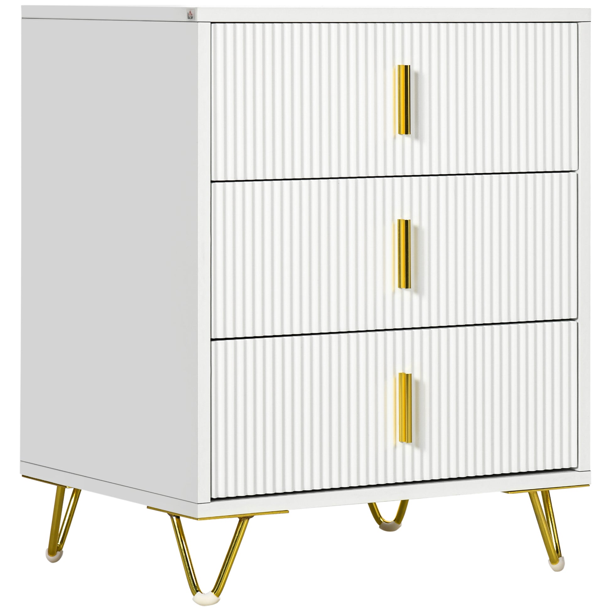 Small Chest of Drawers, Dresser with Handles Living Room White