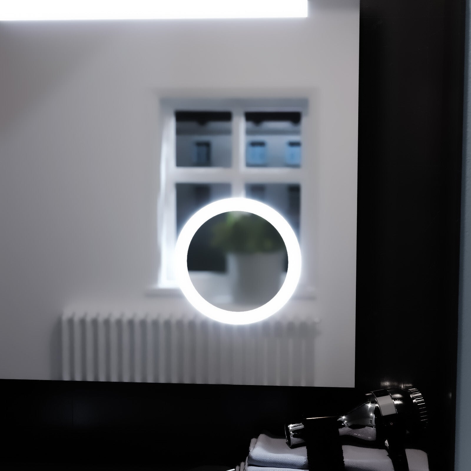 Nes Home Rectangle Illuminated LED 800Mm X 600Mm Bathroom Mirror Demister