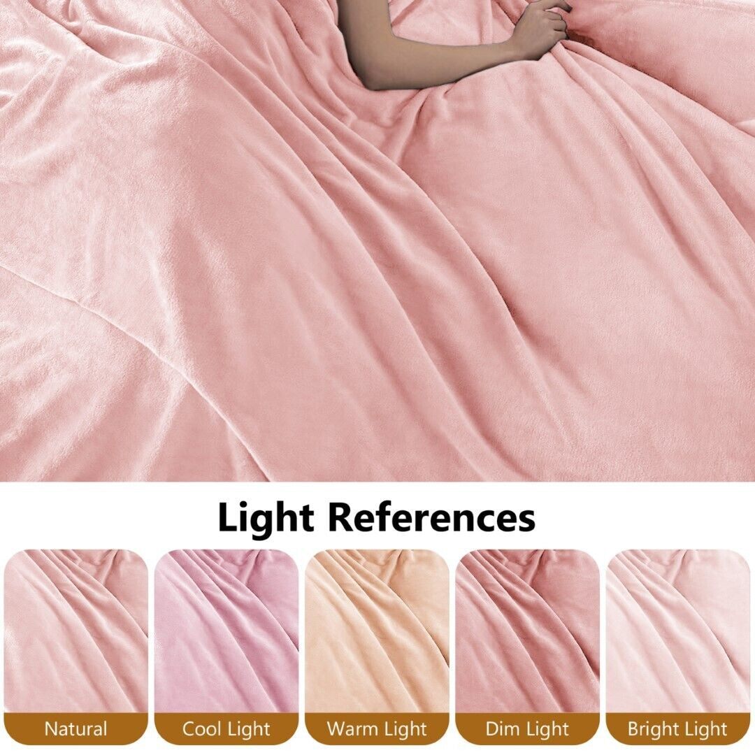 Large Fleece Blanket Throw Reversible Soft Warm Bed Sofa Blanket Double & King