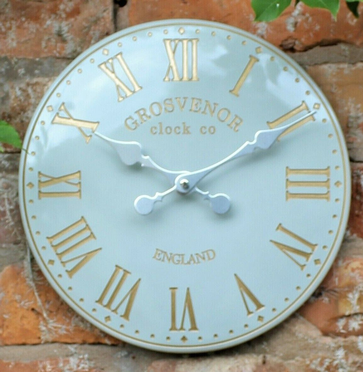 Wall Clock Grey Garden Indoor Outdoor Hand Painted Church Clock Roman 38Cm