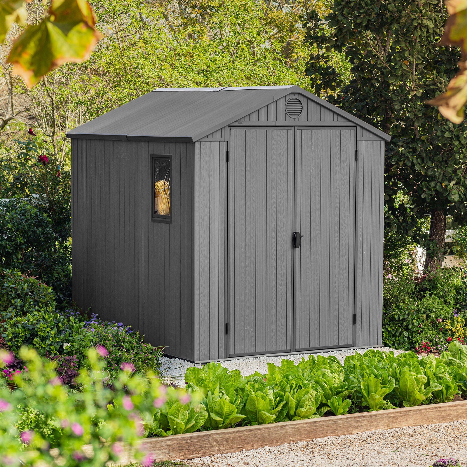 Keter Darwin Outdoor Garden Tool Storage Shed W/Window