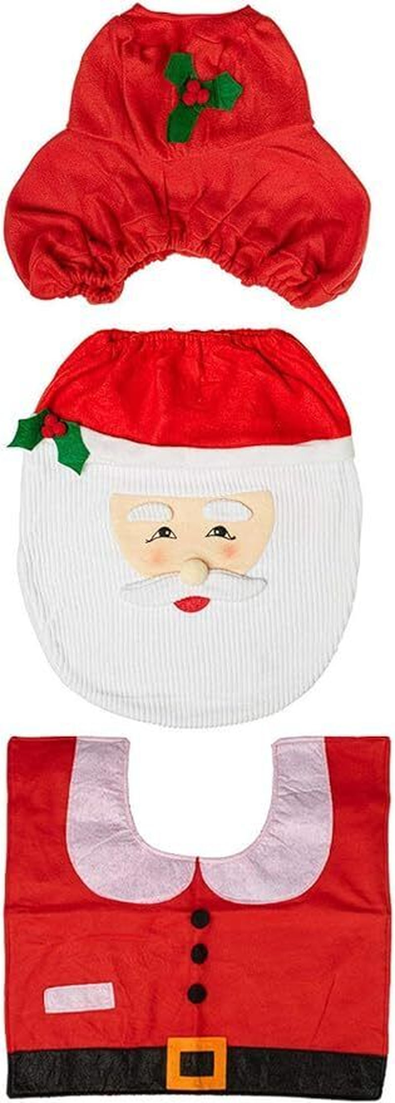 Christmas Xmas Decoration Toilet Seat Cover Set Santa, Elf, Reindeer, Snowman