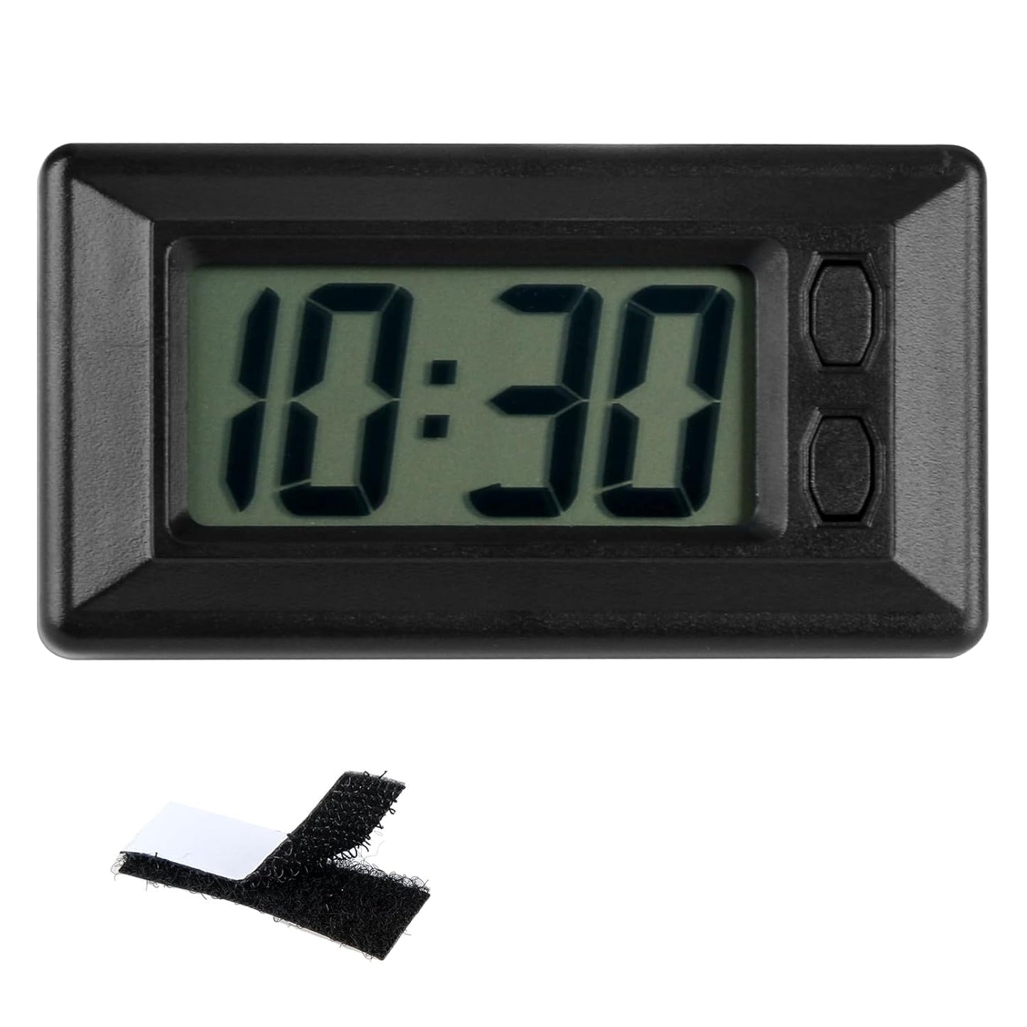 LCD Digital Table Car Dashboard Clock, Portable Mini Travel Clock Automotive Desk Timer with Adhesive Pad Small Electronic Clocks Large Numbers Easy to Read Date Time Battery Powered for Home Office