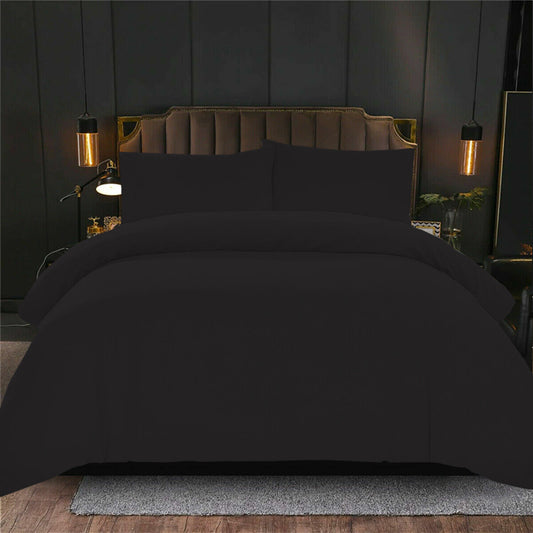 Egyptian Cotton Duvet Cover Bedding Set with Pillowcase Single Double King Size