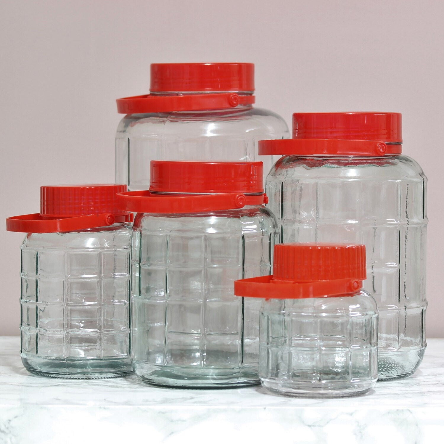 Large Glass Pickle Preserve Jars Airtight Storage Beverage Food Containers Jar