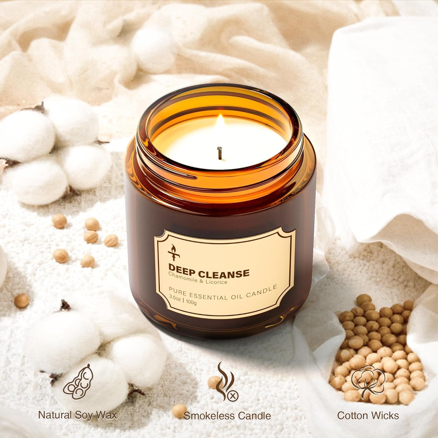 Scented Candles for Living Room, 2 Pack 3.5Oz Soy Wax Candles for Home Scented, Deep Cleanse & Tranquil Sense Aromatherapy Candle Gift Set, Relaxation Gifts for Women