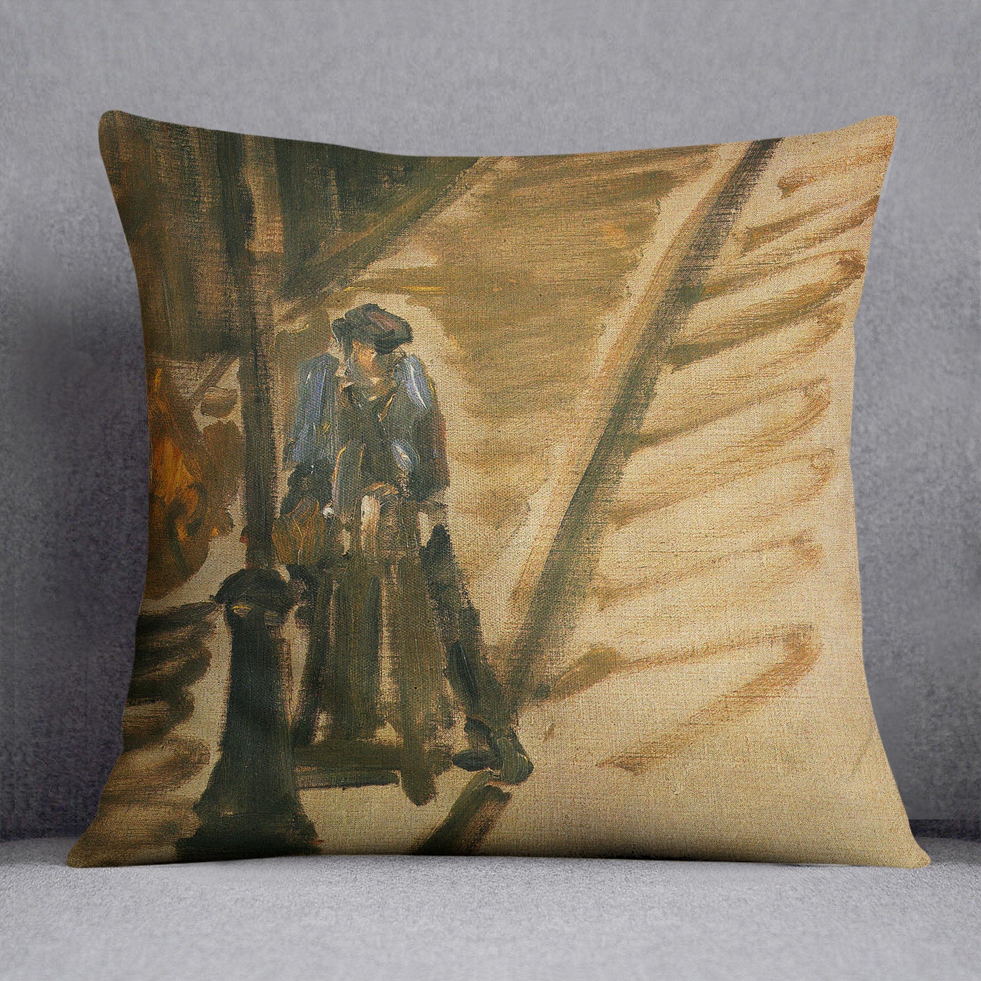 Rue Mossnier with Knife Grinder by Manet Cushion