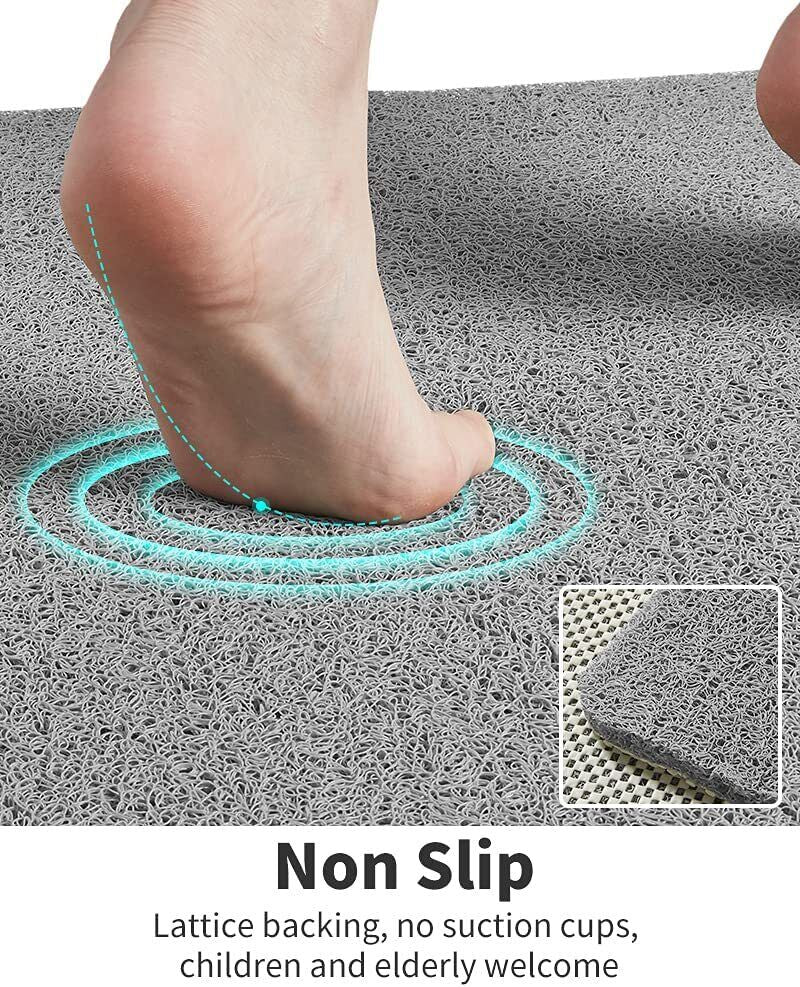 Loofah Shower Mat for inside Shower Non-Slip anti Mould PVC Bath Mat Quick Dry