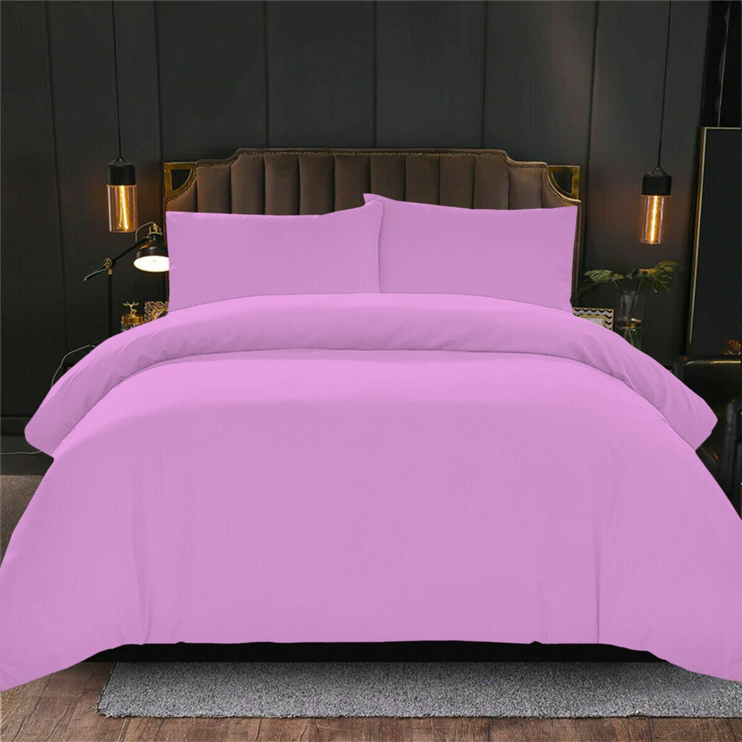 Egyptian Cotton Duvet Cover Bedding Set with Pillowcase Single Double King Size