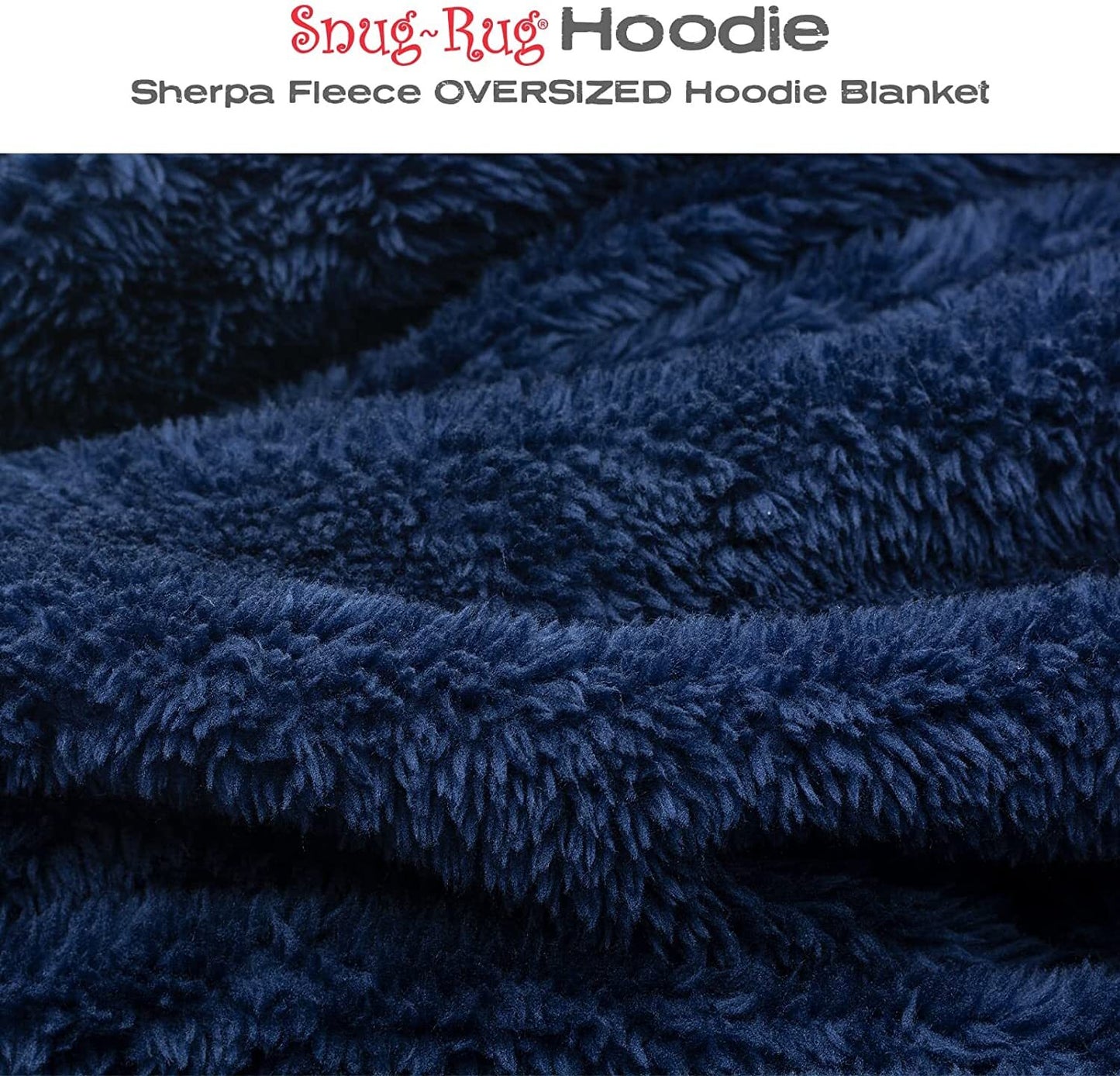 Snugrug Oversized Long Hooded Adult Sherpa Big Fleece Blanket Hoodie Sweatshirt