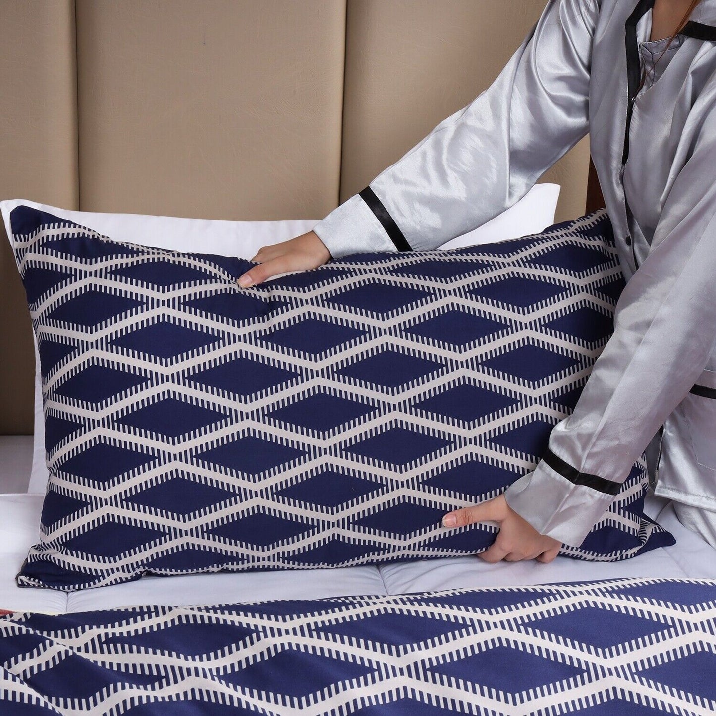 Luxury Reversible Duvet Cover Quilt Cover Bedding Set Single Double King Size