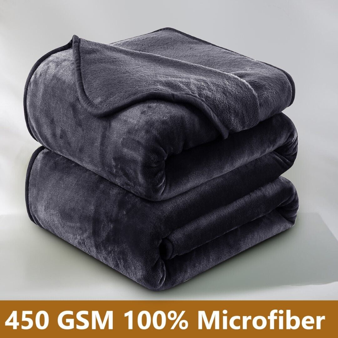Large Fleece Blanket Throw Reversible Soft Warm Bed Sofa Blanket Double & King