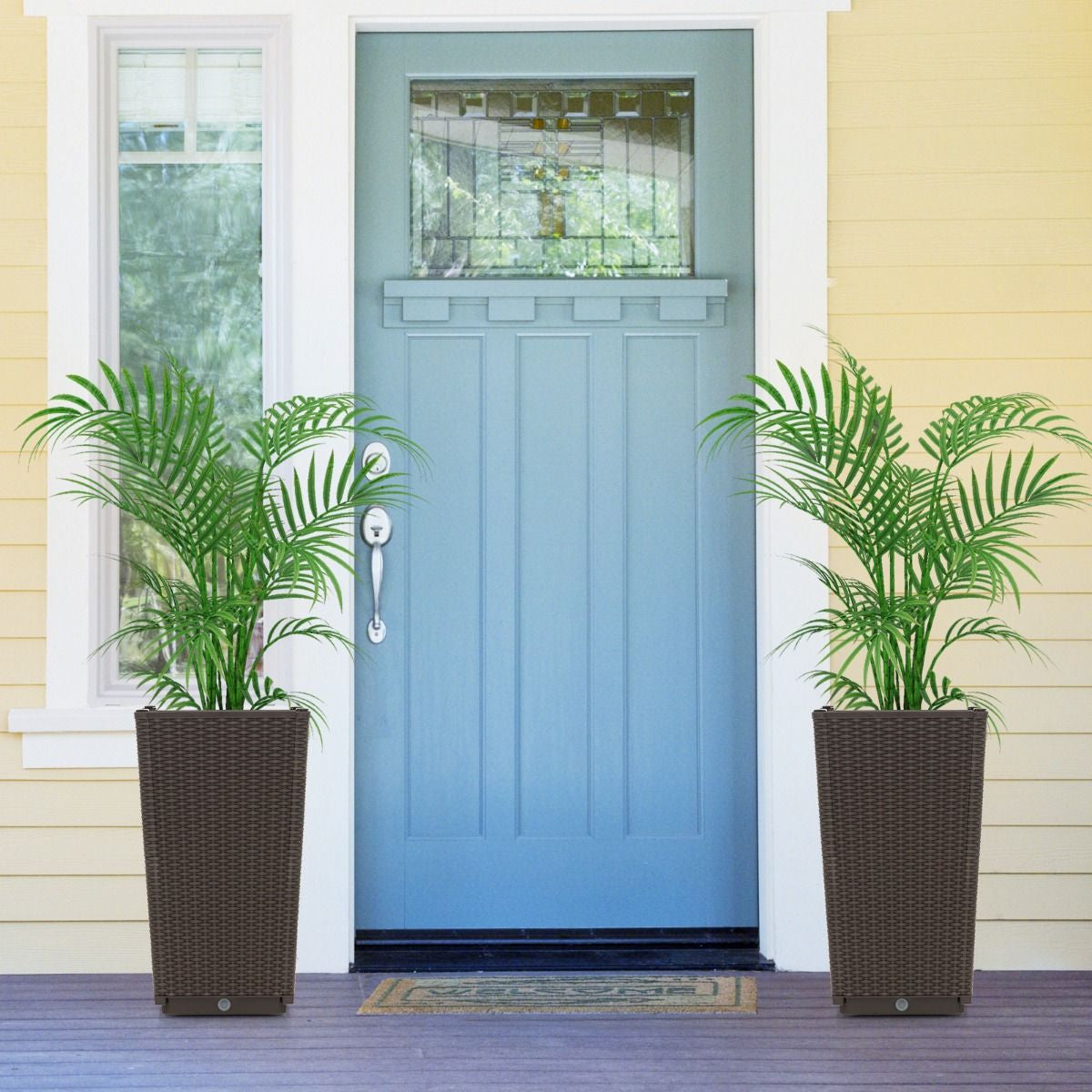 Outdoor Wicker Flower Pot Set of 2