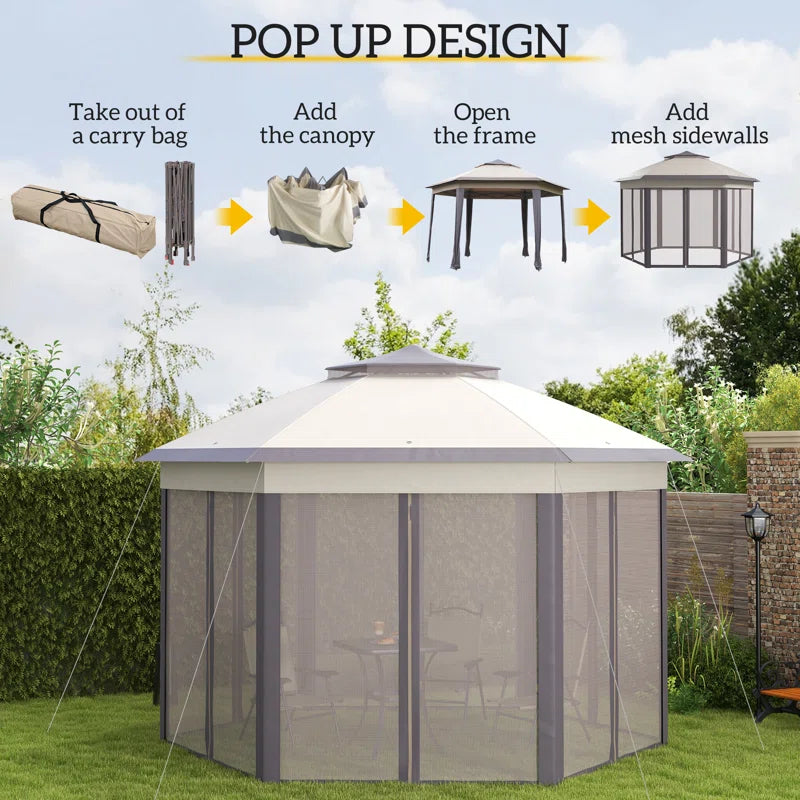 Milanna 3M X 4M Metal Patio Gazebo