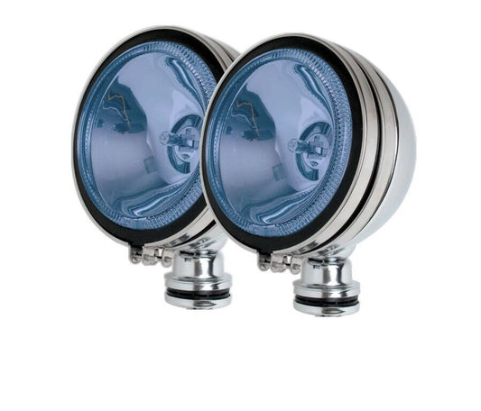 2 X ANGEL EYE 4" BLUE CAR CHROME SPOT LIGHTS PAIR