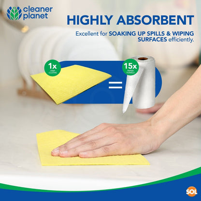 8 Sponge Cloths Absorbent Cellulose Kitchen Dish Cleaning Wipes Multipurpose Pad