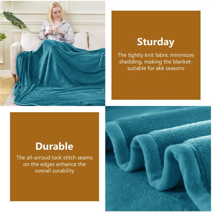 Large Fleece Blanket Throw Reversible Soft Warm Bed Sofa Blanket Double & King