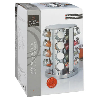 Spinning Carousel 16-Jar Free Standing Spice Rack