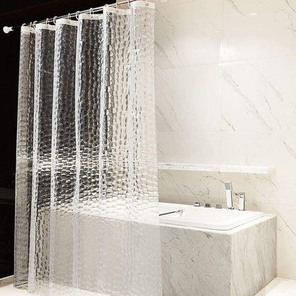 Polyester Shower Curtain 180X180Cm Marble Printed Fabric Waterproof Sheer Panel