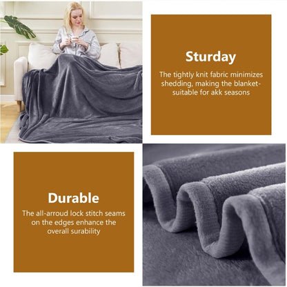 Large Fleece Blanket Throw Reversible Soft Warm Bed Sofa Blanket Double & King