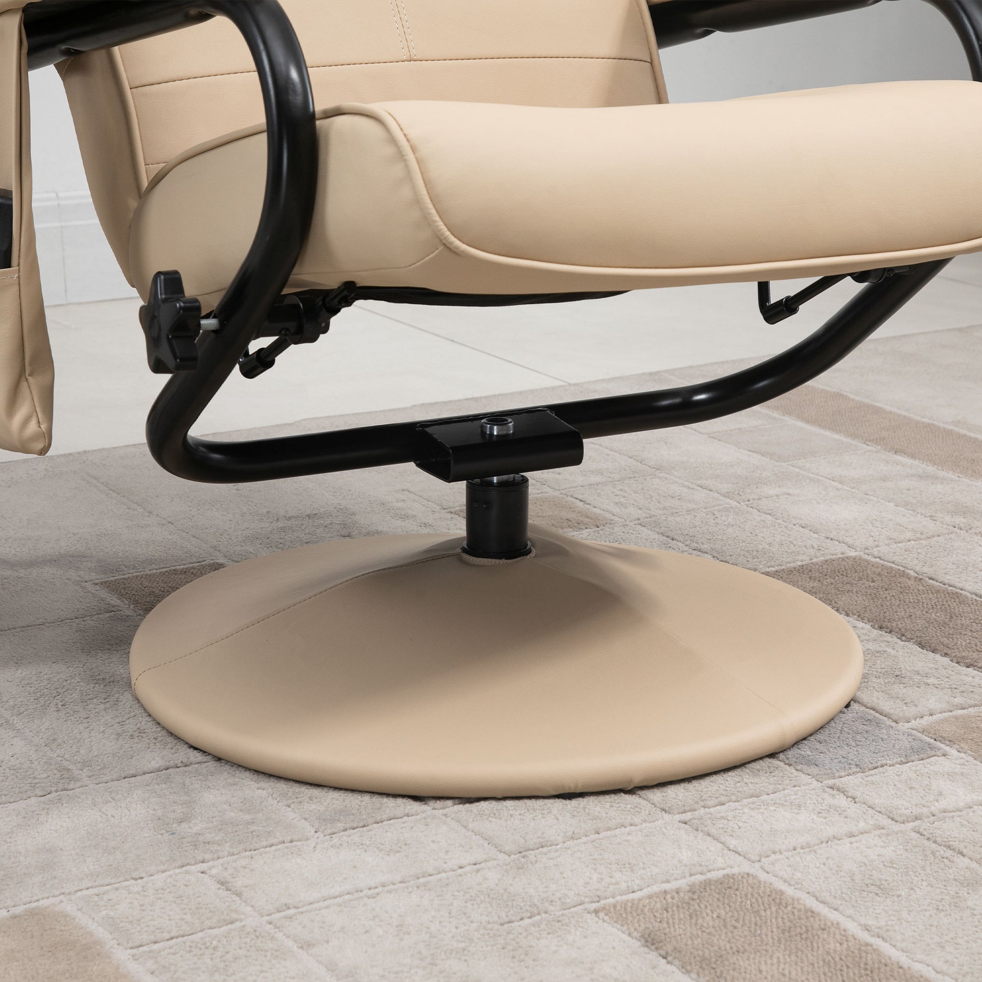 Freestanding Living Room Chair with High Density Cushion and Footrest Beige