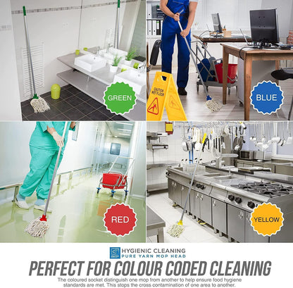10X Green Cotton Floor Mop Heads Set Replacement Heavy Duty Cleaning Kitchen