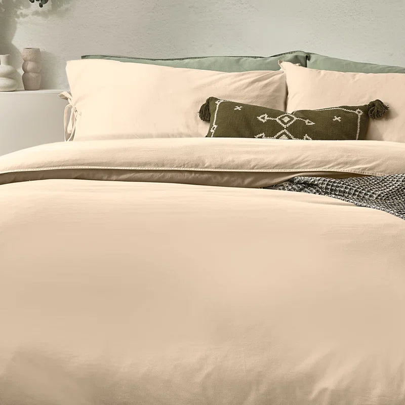 Thatcham Cotton Solid Colour Duvet Cover Set with Pillowcases