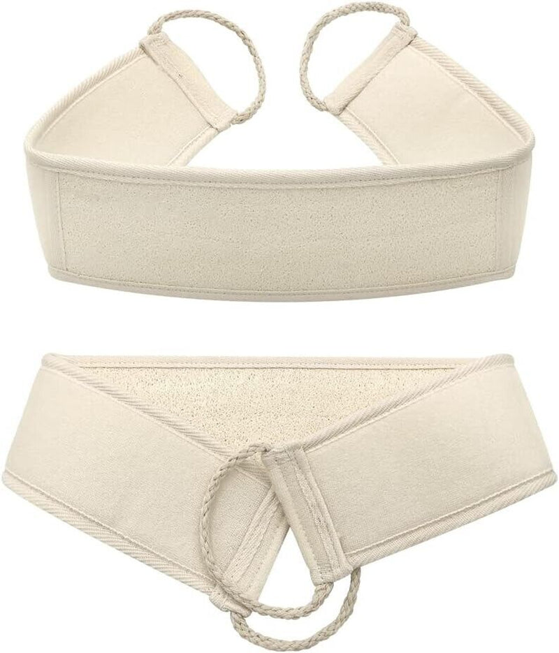 Back Scrubber Shower Brush Belt Loofah Exfoliating Bath Body Massage Strap 70Cm