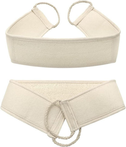 Back Scrubber Shower Brush Belt Loofah Exfoliating Bath Body Massage Strap 70Cm