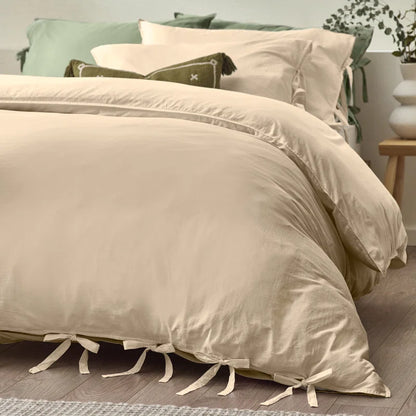 Thatcham Cotton Solid Colour Duvet Cover Set with Pillowcases