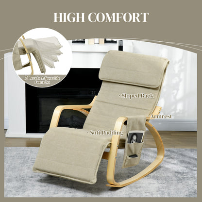Modern Rocking Lounge Chair Recliner with Adjustable Footrest