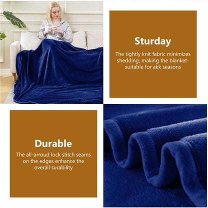 Large Fleece Blanket Throw Reversible Soft Warm Bed Sofa Blanket Double & King