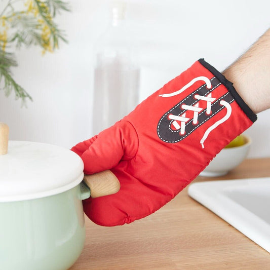 Oven Gloves Boxing Novelty Red Mit BBQ Cooking Kitchen Aid Heat Resistant Mitts