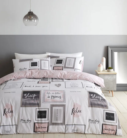 Sleep Dreams Reversible Duvet Cover Set with Pillowcases