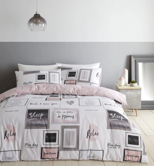 Sleep Dreams Reversible Duvet Cover Set with Pillowcases