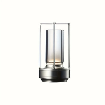 1pc Vintage Metal LED Table Lamp with Touch Control & USB Rechargeable