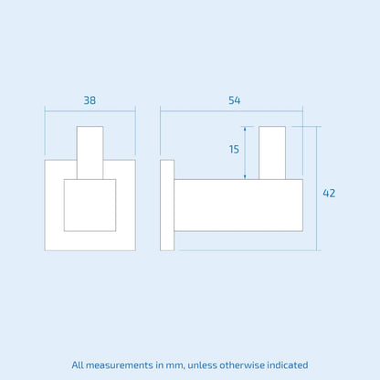 Single Square Robe Hook Matte Black
