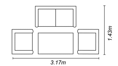 Aaban Midori Five Seat Lounge Set