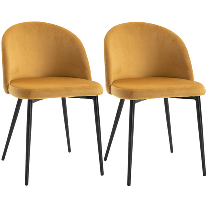2 Pieces Modern Upholstered Fabric Bucket Seat Dining Chairs Living Room