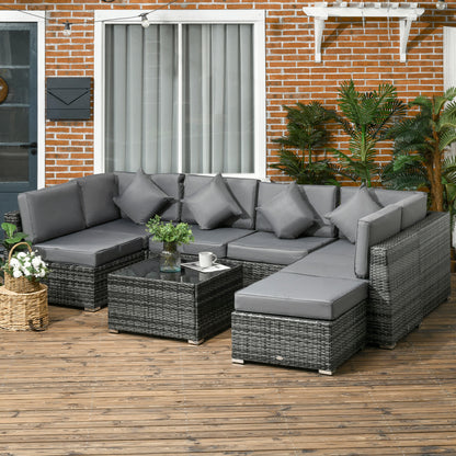 Rattan Outdoor Garden Furniture Patio Corner Sofa Set with Cushions