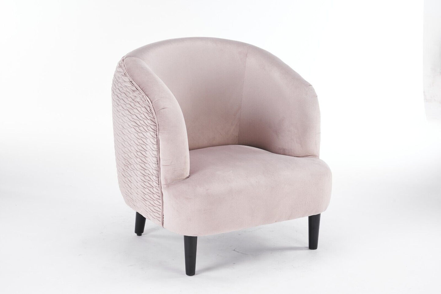 Stylish Design Velvet Tub Chair Accent Armchair Grey Barrel Chair for Bedroom