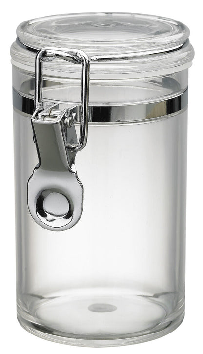 Plastic round Jar Airtight Preserve Food Clip Top Spice Chutney Storage Jars
