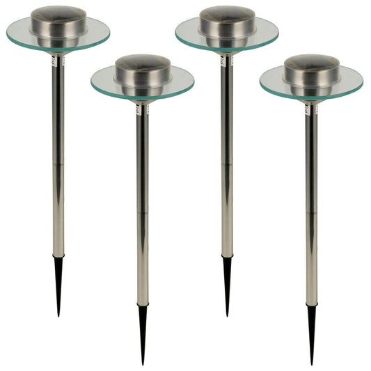 4 X 55Cm Tall LED Solar Powered Outdoor Garden Lights Garden Pathway Lamp Post
