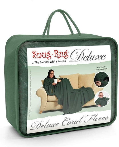 Genuine Snug Rug DELUXE ™ ADULT Cosy Warm SLEEVED Arms Blanket Fleece Official