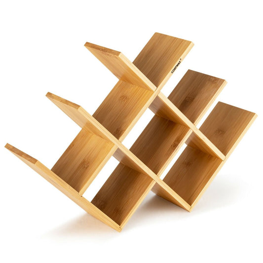 8-Bottle Bamboo Wine Rack with Odorless Painting for Home and Bar