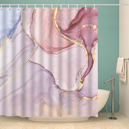New Waterproof Polyester Fabric Bathroom Shower Curtain Sheer Panel 12 Hooks